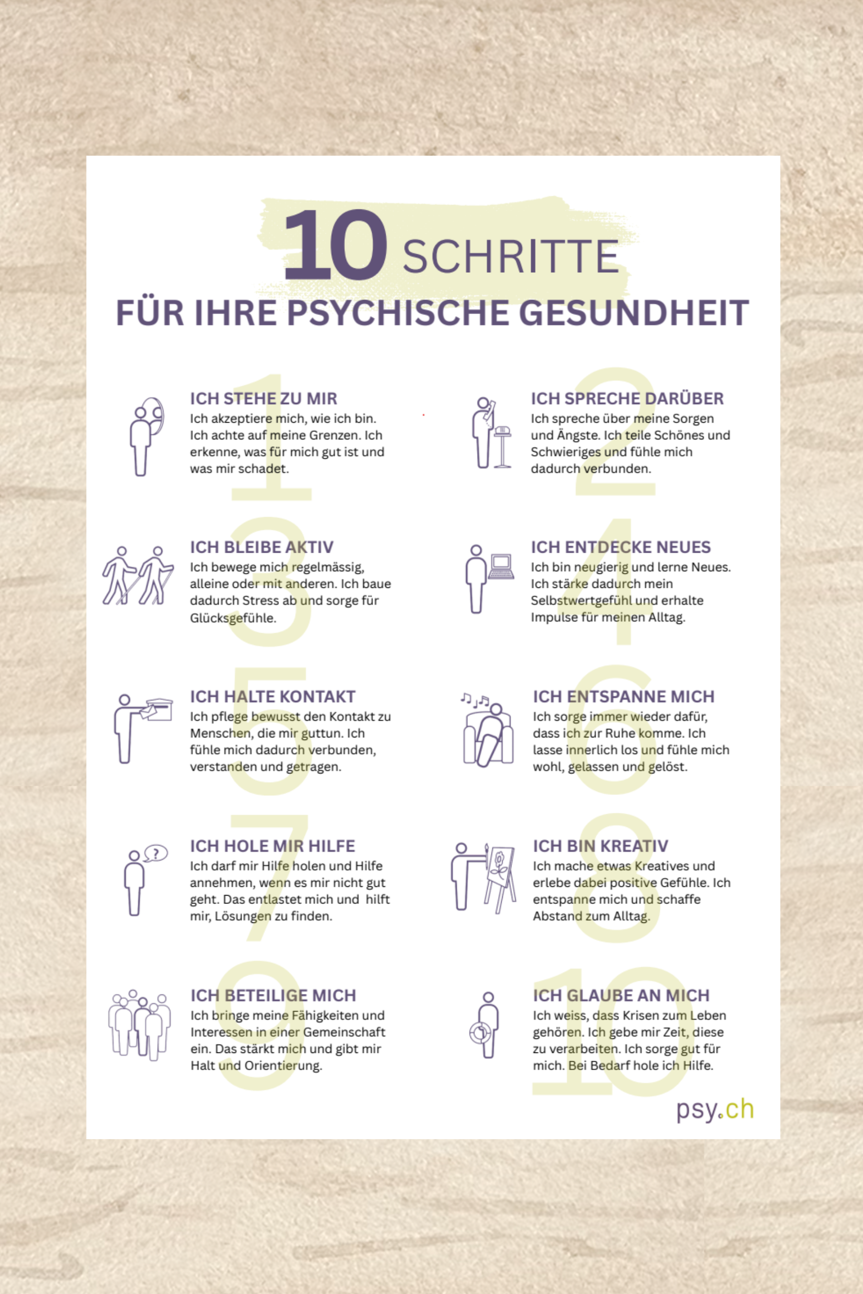 Flyer 10 Schritte für Ihre psychische Gesundheit_psy.ch